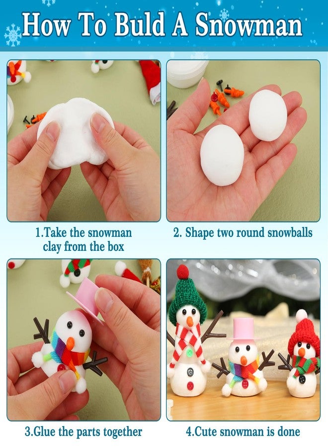 Bingcute Build a Snowman Kit, 10 Pack Air Dry Modeling Clay Art Craft Supplies Christmas Crafts for Kids Ages 4-8 8-12 Christmas Activities Party Favors Toddler Boys Girls Stocking Stuffers Gifts Xmas Decor - Image 4